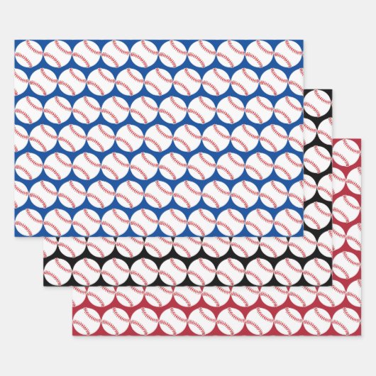 Baseballs Sport Design Wrapping Paper Set Geschenkpapier Set (Set)