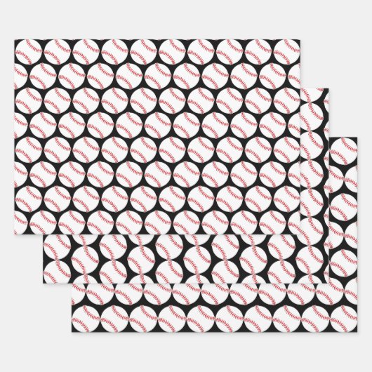 Baseballs Sport Design Wrapping Paper Set Geschenkpapier Set (Set)