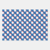 Baseballs tragen Hut & Schneeflocken des Weihnacht Geschenkpapier Set (Vorderseite)