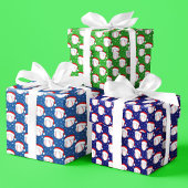 Baseballs tragen Hut & Schneeflocken des Weihnacht Geschenkpapier Set