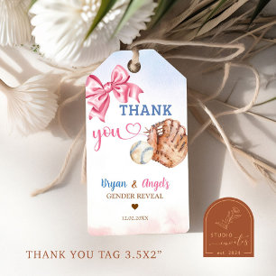 Baseballs und Bows Danke, dass Sie Gift-Tags Geschenkanhänger