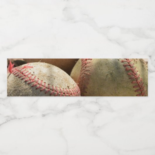 Baseballs und Handschuh Wasserflaschenetikett (Einzelnes Label)