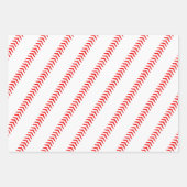 Baseballs und Schneeflocken Rote und Schwarze Weih Geschenkpapier Set (Vorderseite 3)