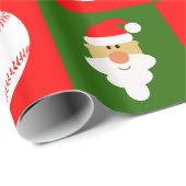 Baseballs und Weihnachtsklause Baseball Spieler We Geschenkpapier (Rolleneckpunkt)