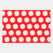 Baseballs und Weihnachtsmann Rot und Grün Geschenkpapier Set (Vorderseite 3)