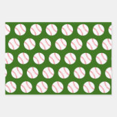 Baseballs und Weihnachtsmann Rot und Grün Geschenkpapier Set (Vorderseite 2)
