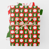 Baseballs und Weihnachtsmann Rot und Grün Geschenkpapier Set (Beispiel)