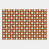 Baseballs und Weihnachtsmann Rot und Grün Geschenkpapier Set (Vorderseite)