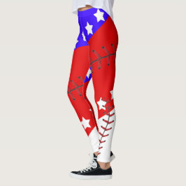 Baseballsaison-amerikanischer Unabhängigkeitstag Leggings