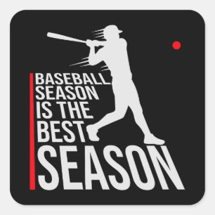 Baseballsaison ist die beste Saison Fan Sport Spie Quadratischer Aufkleber
