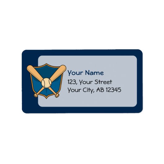 Baseballschild Adressaufkleber (Vorne)