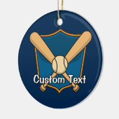 Baseballschild Keramik Ornament (Links)