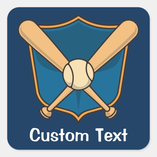 Baseballschild Quadratischer Aufkleber (Vorderseite)