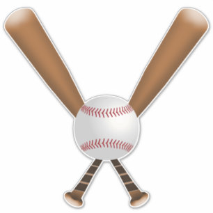 Baseballschläger & Ball Aufkleber