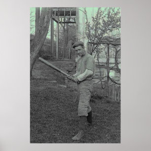 Baseballschläger-Fotografie Vintage Vatertag Poster