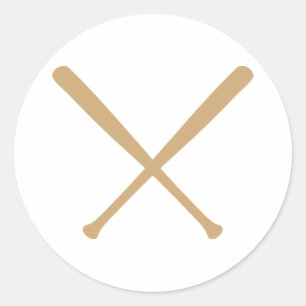 Baseballschläger gekreuzt runder aufkleber