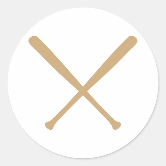 Baseballschläger gekreuzt runder aufkleber (Vorderseite)