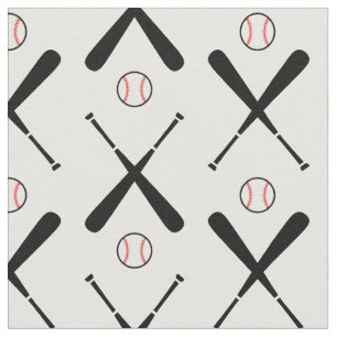 Baseballschläger gekreuzt, weiß - maßgeschneide stoff