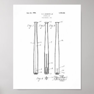 Baseballschläger-Patent Poster