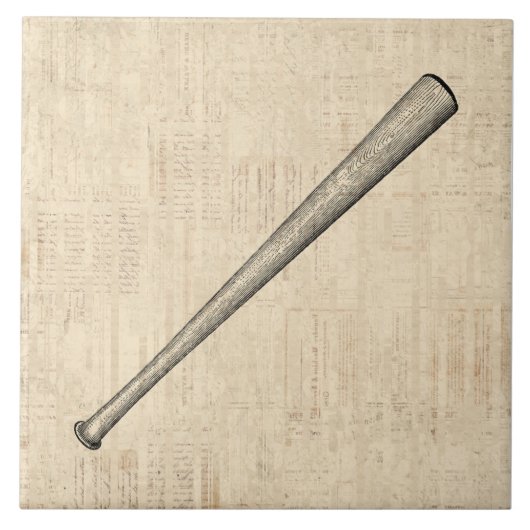 Baseballschläger Sportkunst Design Fliese (Vorderseite)