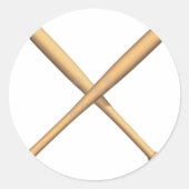 Baseballschläger überquert runder aufkleber (Vorderseite)