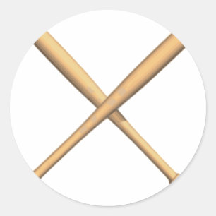 Baseballschläger überquert runder aufkleber