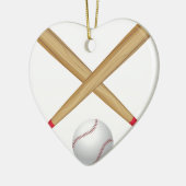Baseballschläger und Ball Keramik Ornament (Links)