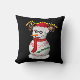 Baseballschneemann mit den üblichen Snacks Kissen