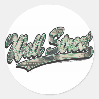 Baseballschrift an der Wall Street, Hochfinanz Runder Aufkleber
