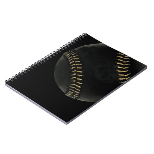 Baseballschwarz Notizblock (Linke Seite)
