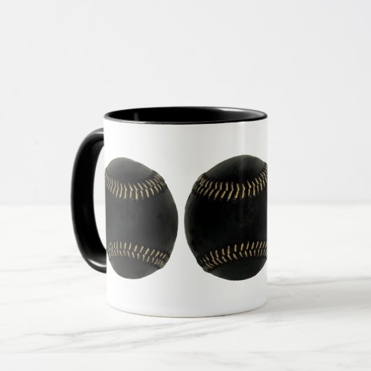 Baseballschwarz Tasse (Vorderseite Links)