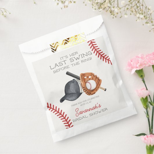 Baseballschwung vor dem Ring-Brautparty Geschenktütchen (Versiegelt)