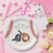 Baseballschwung vor dem Ring-Brautparty Pappteller (Party)