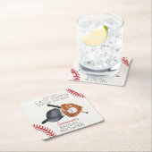 Baseballschwung vor dem Ring-Brautparty Rechteckiger Pappuntersetzer (Vor Ort)