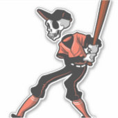 Baseballskelettdesign für Baseballspieler Aufkleber (Vorderseite)