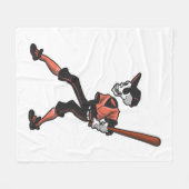 Baseballskelettdesign für Baseballspieler Fleecedecke (Vorderseite (Horizontal))