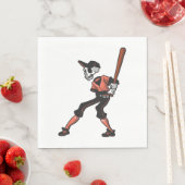 Baseballskelettdesign für Baseballspieler Serviette (Beispiel)