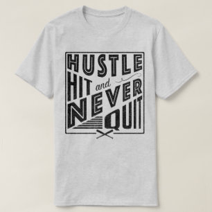 Baseballsoftball-Gedränge-Schlag u. verließ nie T-Shirt