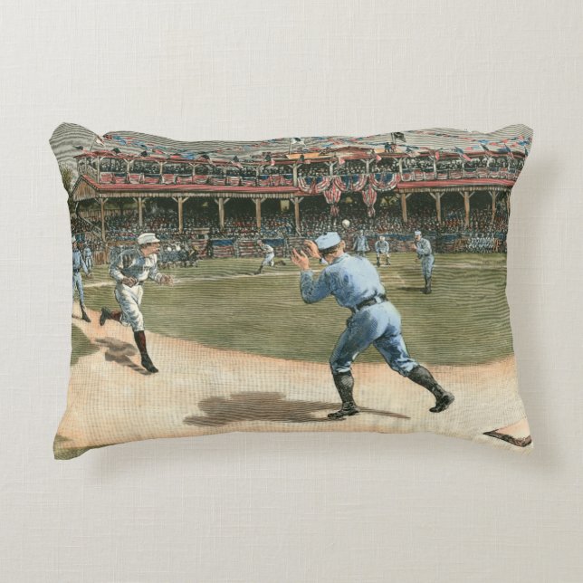 Baseballspiel der Nationalliga 1886 Dekokissen (Vorderseite)