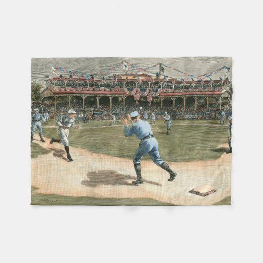 Baseballspiel der Nationalliga 1886 Fleecedecke (Vorderseite (Horizontal))