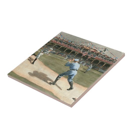 Baseballspiel der Nationalliga 1886 Fliese (Seite)