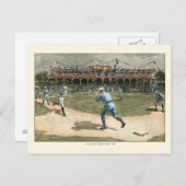 Baseballspiel der Nationalliga 1886 Postkarte (Vorne/Hinten)