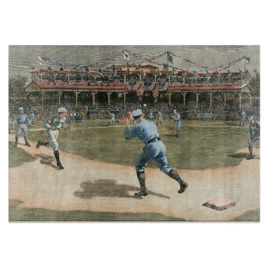 Baseballspiel der Nationalliga 1886 Schneidebrett (Vorderseite)
