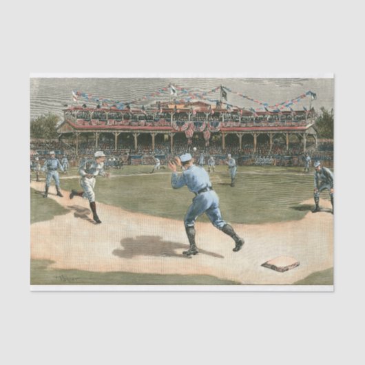 Baseballspiel der Nationalliga 1886 Seidenpapier (Vorderseite)