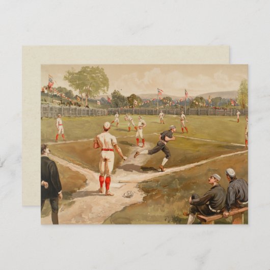 Baseballspiel der Vintagen 1800er Karte (Vorne/Hinten)