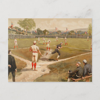 Baseballspiel der Vintagen 1800er Postkarte