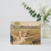 Baseballspiel der Vintagen 1800er Postkarte (Stehend Vorderseite)