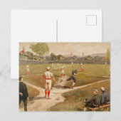 Baseballspiel der Vintagen 1800er Postkarte (Vorne/Hinten)