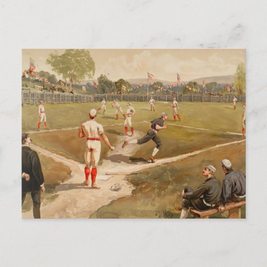Baseballspiel der Vintagen 1800er Postkarte (Vorderseite)