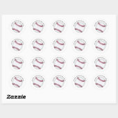 Baseballspielball Runder Aufkleber (Blatt)